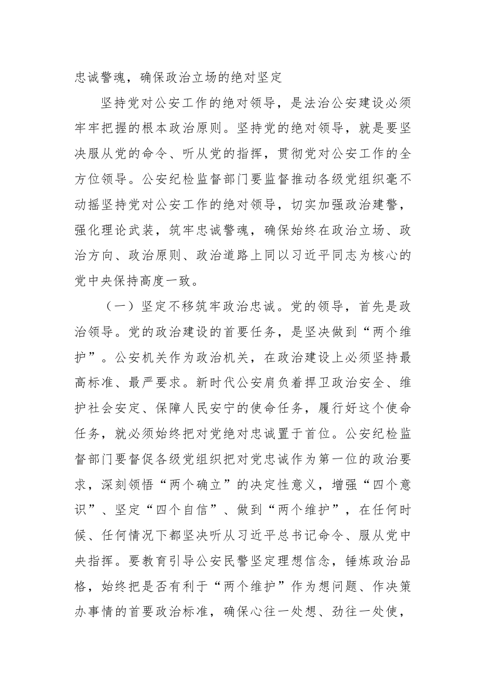 忠实践行使命担当 真诚回应人民期待——推动公安机关全面从严管党治警高质量发展.docx_第2页