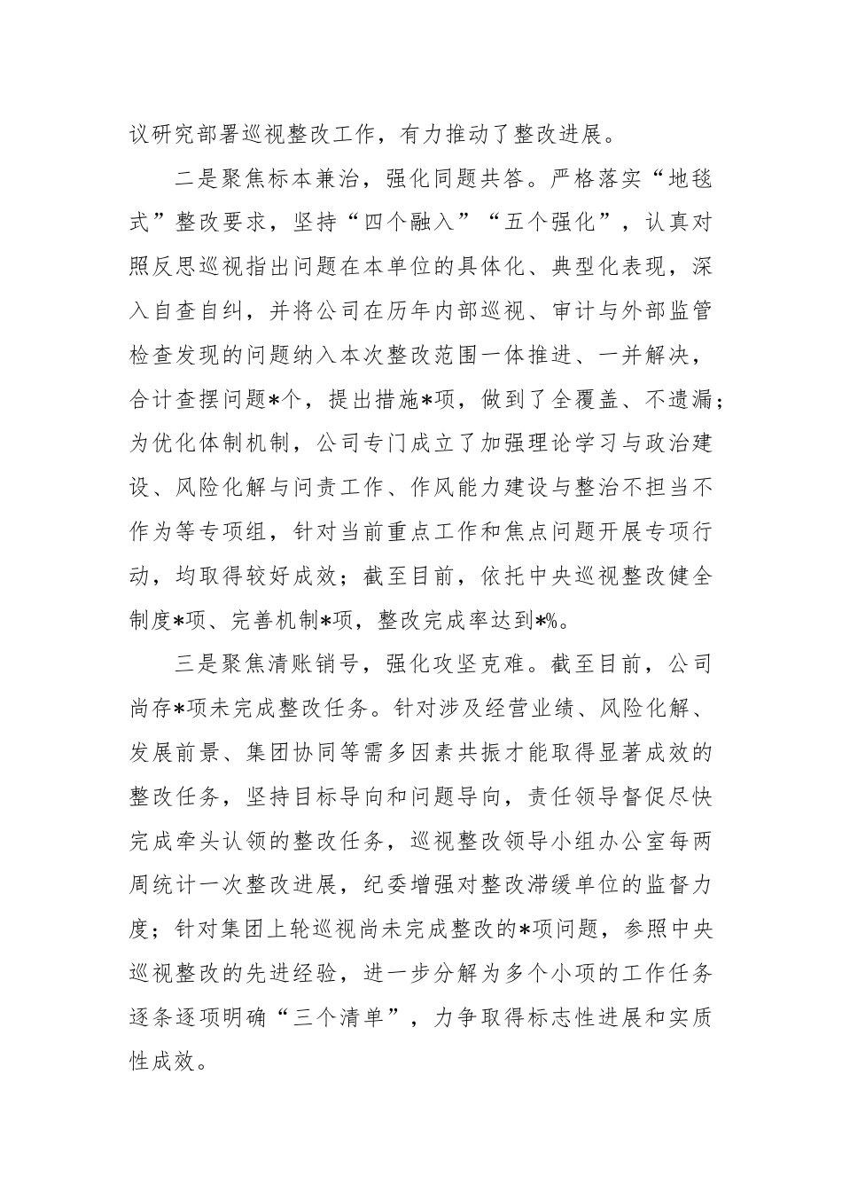 在公司巡视“回头看”动员会议上的汇报（巡察总结）.docx_第2页