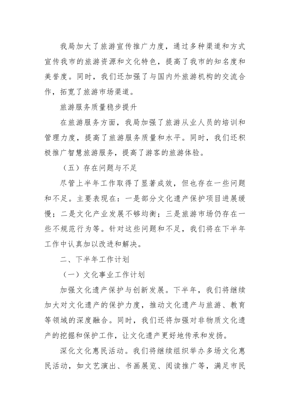 X市文化广播电视旅游局2024年上半年工作总结及下半年工作计划.docx_第3页