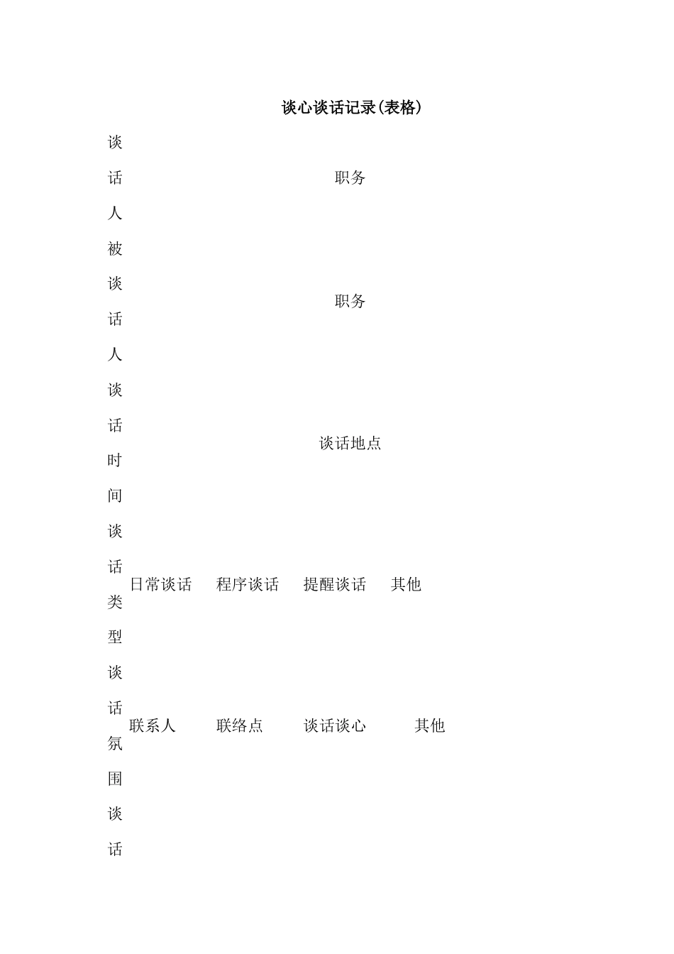 谈心谈话记录(表格).docx_第1页