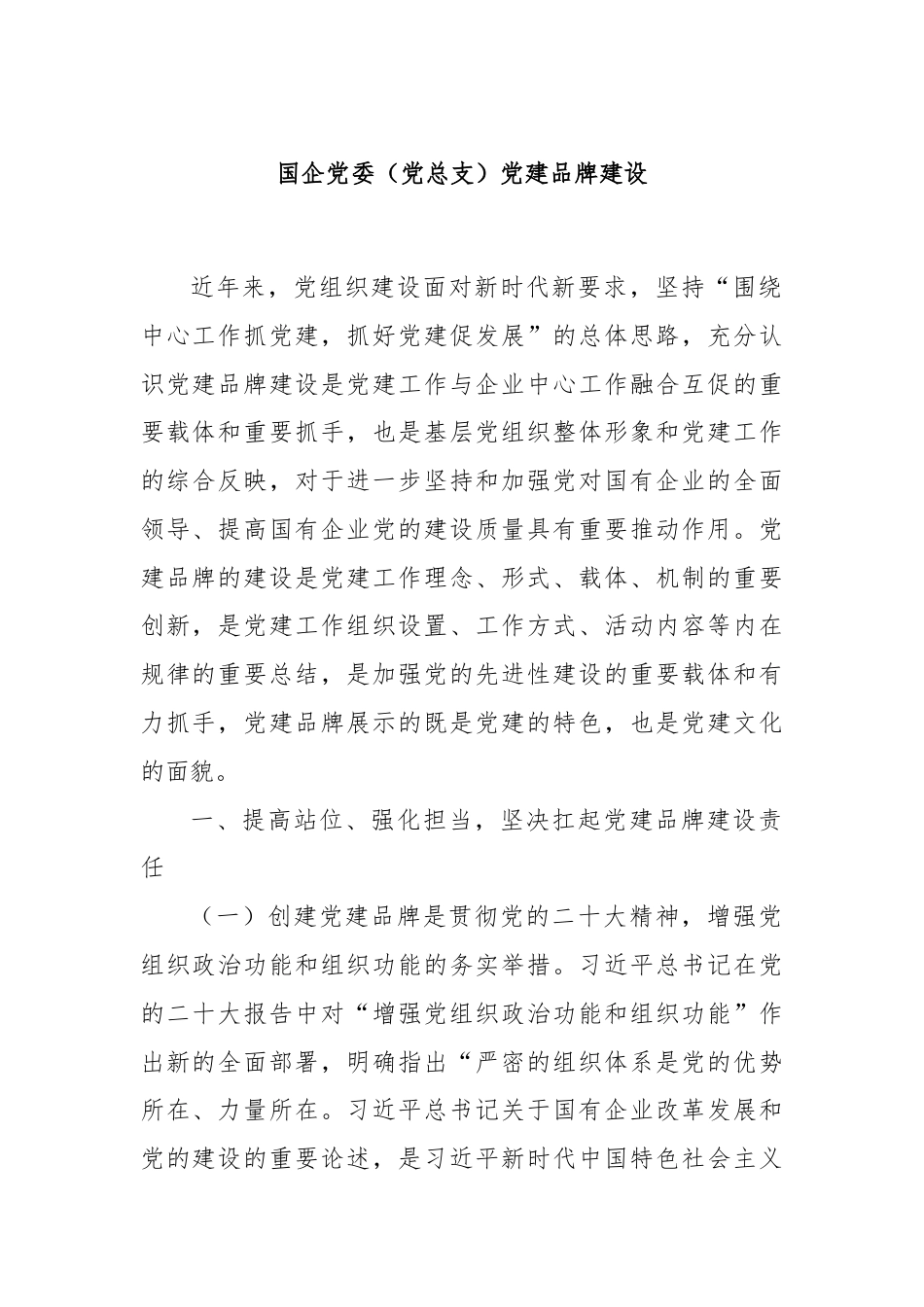 国企党委（党总支）党建品牌建设.docx_第1页