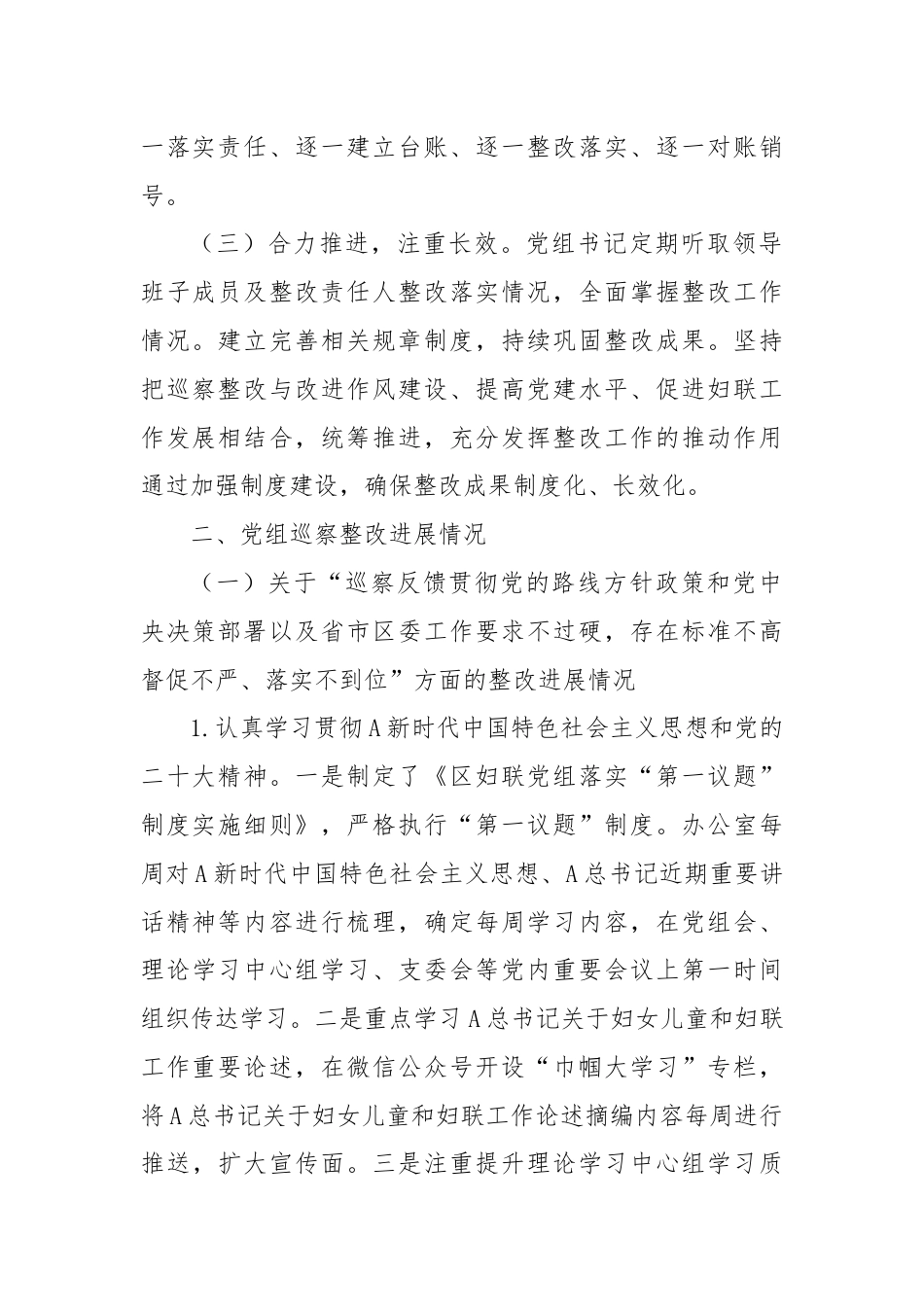 妇联巡察整改进展情况的报告（总结）.docx_第2页