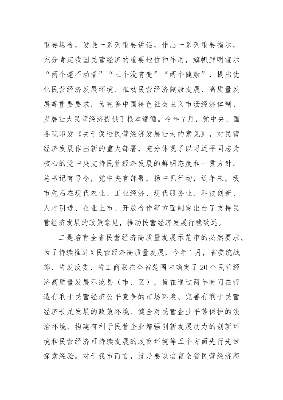 在民营经济高质量发展会议上的汇报发言.docx_第2页