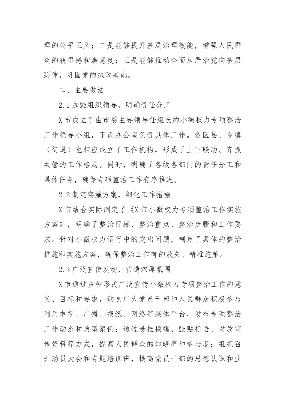 X市小微权力专项整治工作总结.docx_第2页