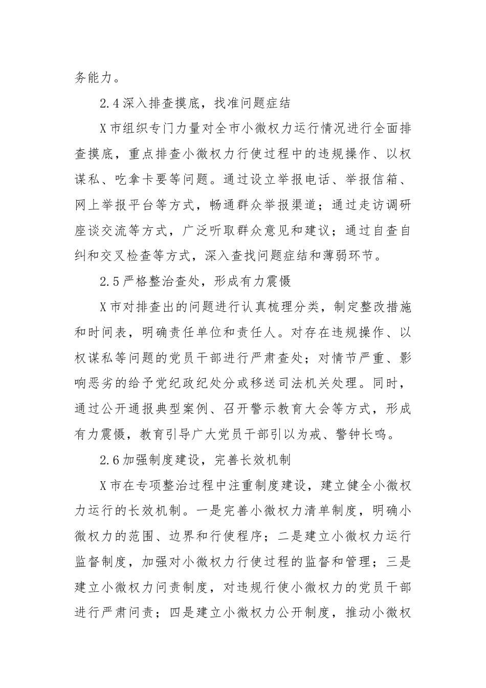 X市小微权力专项整治工作总结.docx_第3页