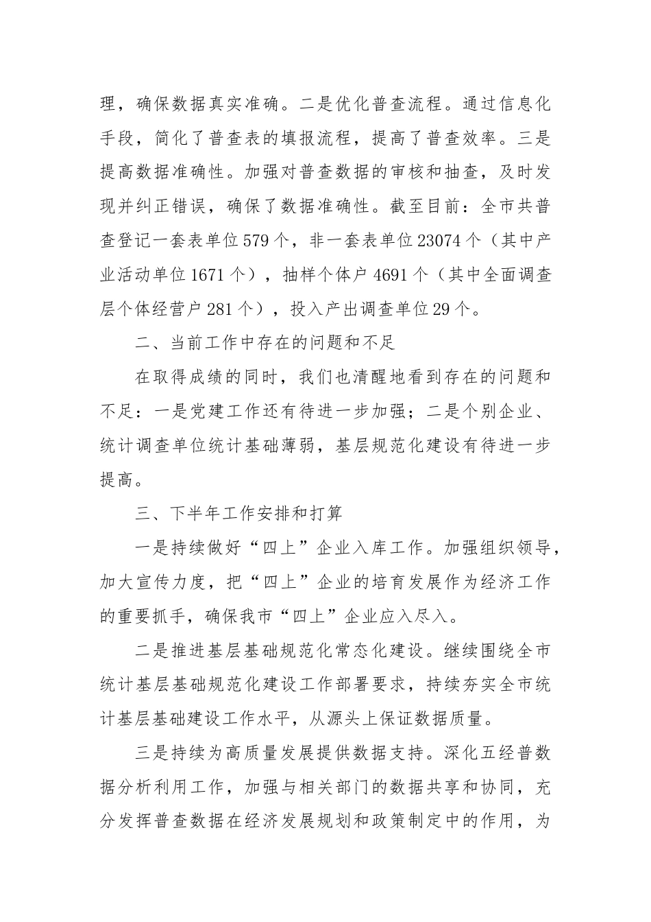 XX市统计局2024年度上半年工作总结和下半年工作计划.docx_第3页