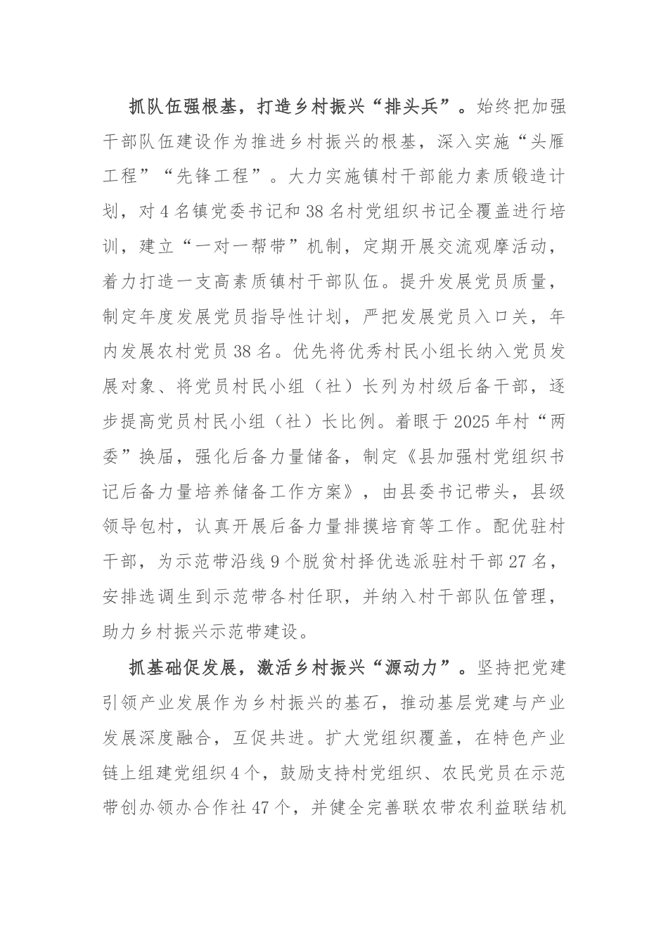 交流发言：坚持党建引领 推动乡村振兴示范带高标准建设.docx_第2页