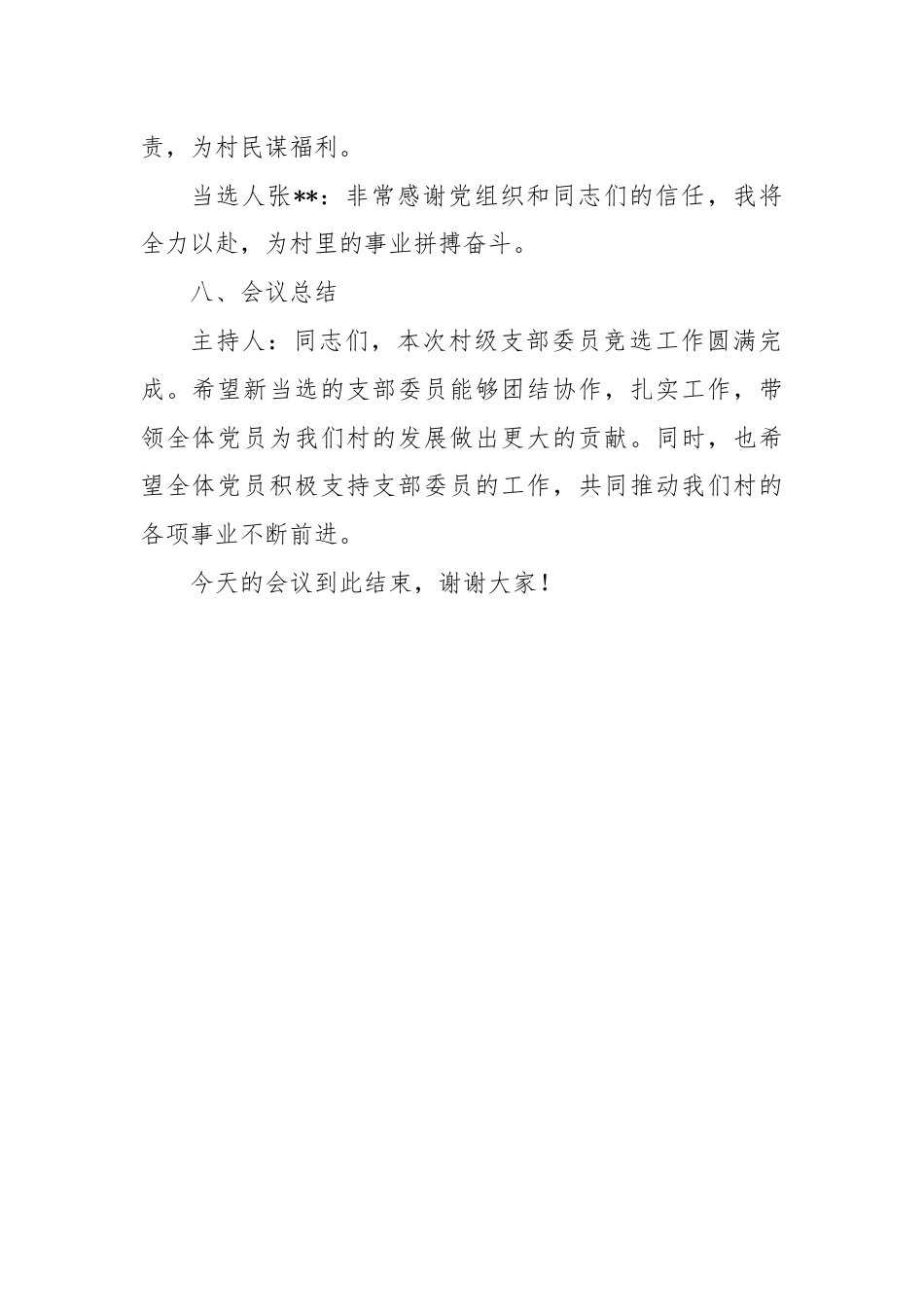 村级竞选支部委员会议记录（模版）.docx_第3页