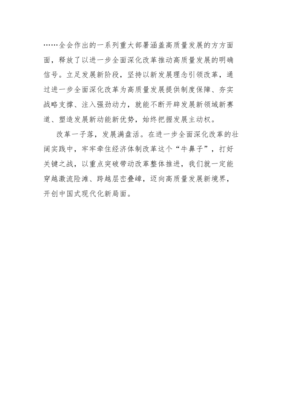 二十届三中全会研讨发言材料：以经济体制改革为牵引推动高质量发展.docx_第3页