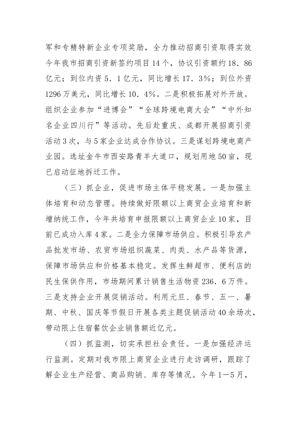 市商务局2024年上半年工作总结和下半年工作计划.docx_第2页