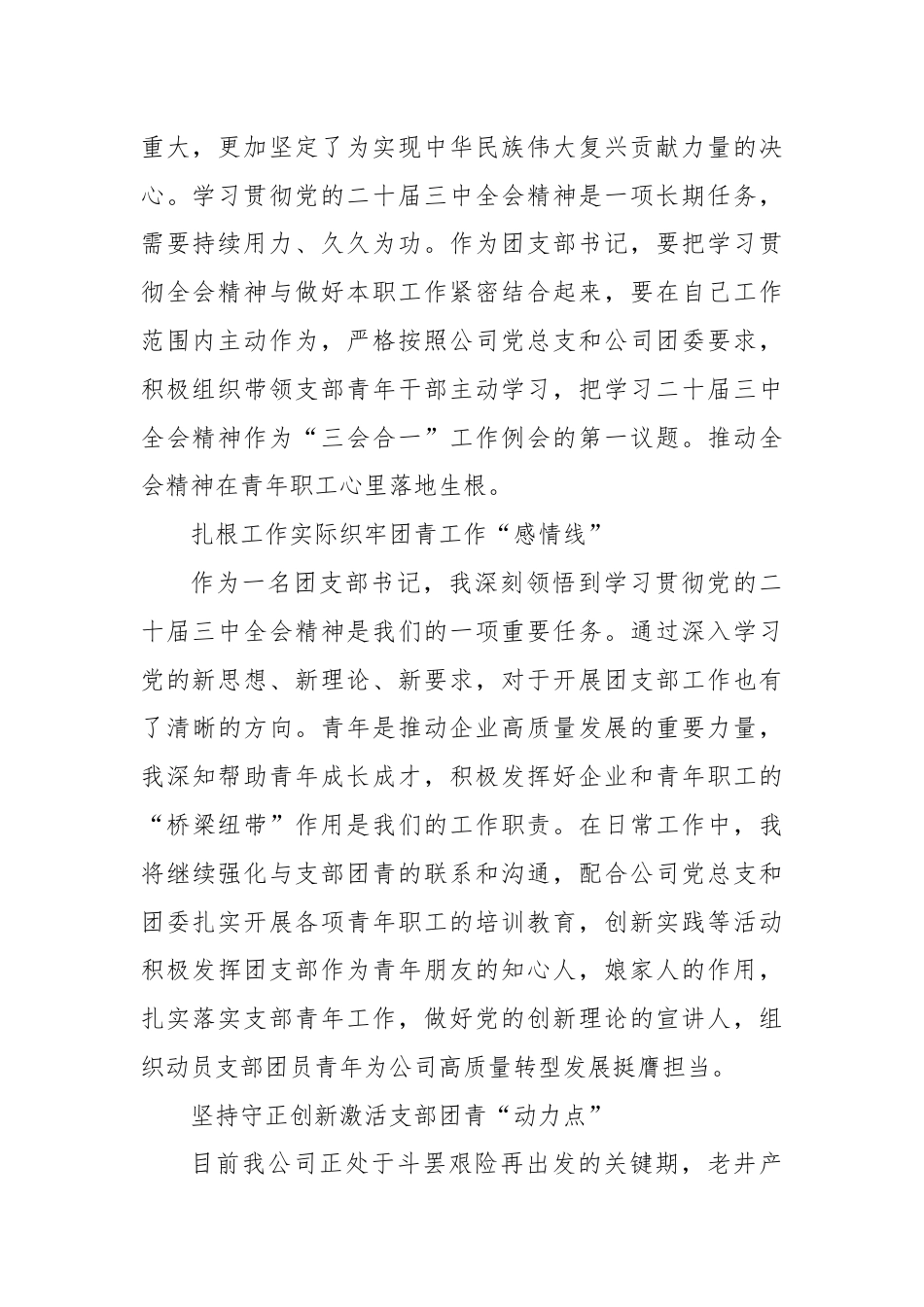 某公司支部书记学习党的二十届三中全会心得体会.docx_第2页