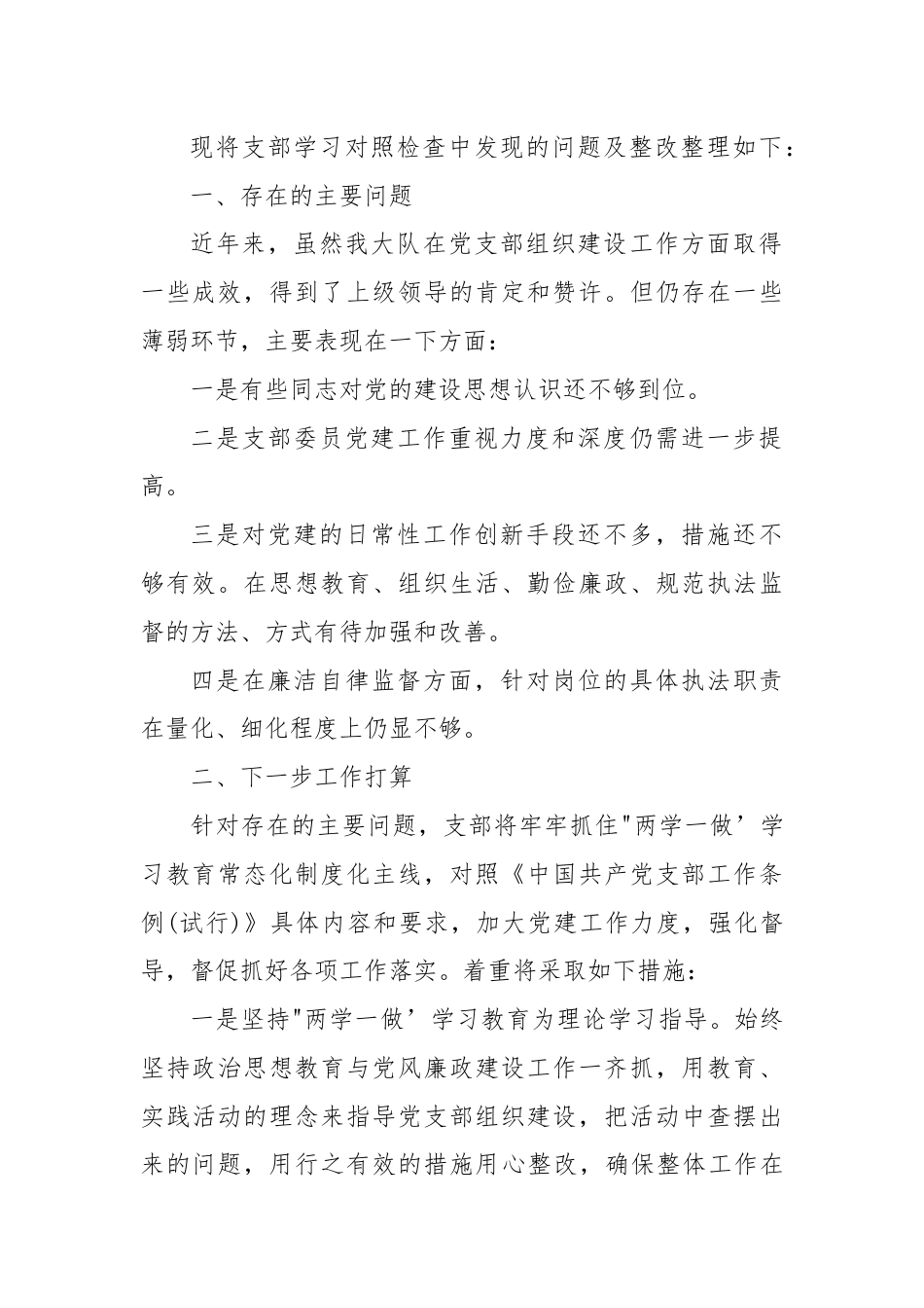 党支部学习《中国共产党支部工作条例(试行)》自查报告材料.docx_第2页